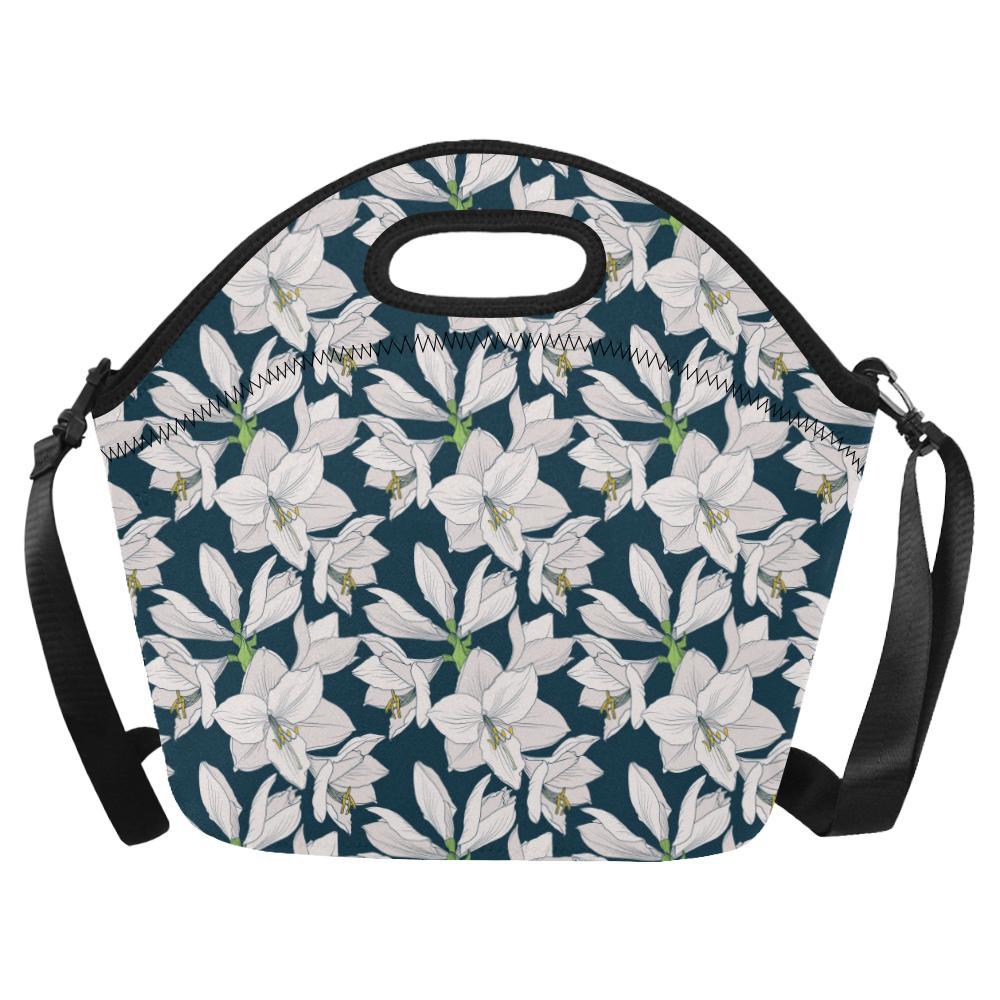 Amaryllis Pattern Print Design AL02 Neoprene Lunch Bag-JorJune