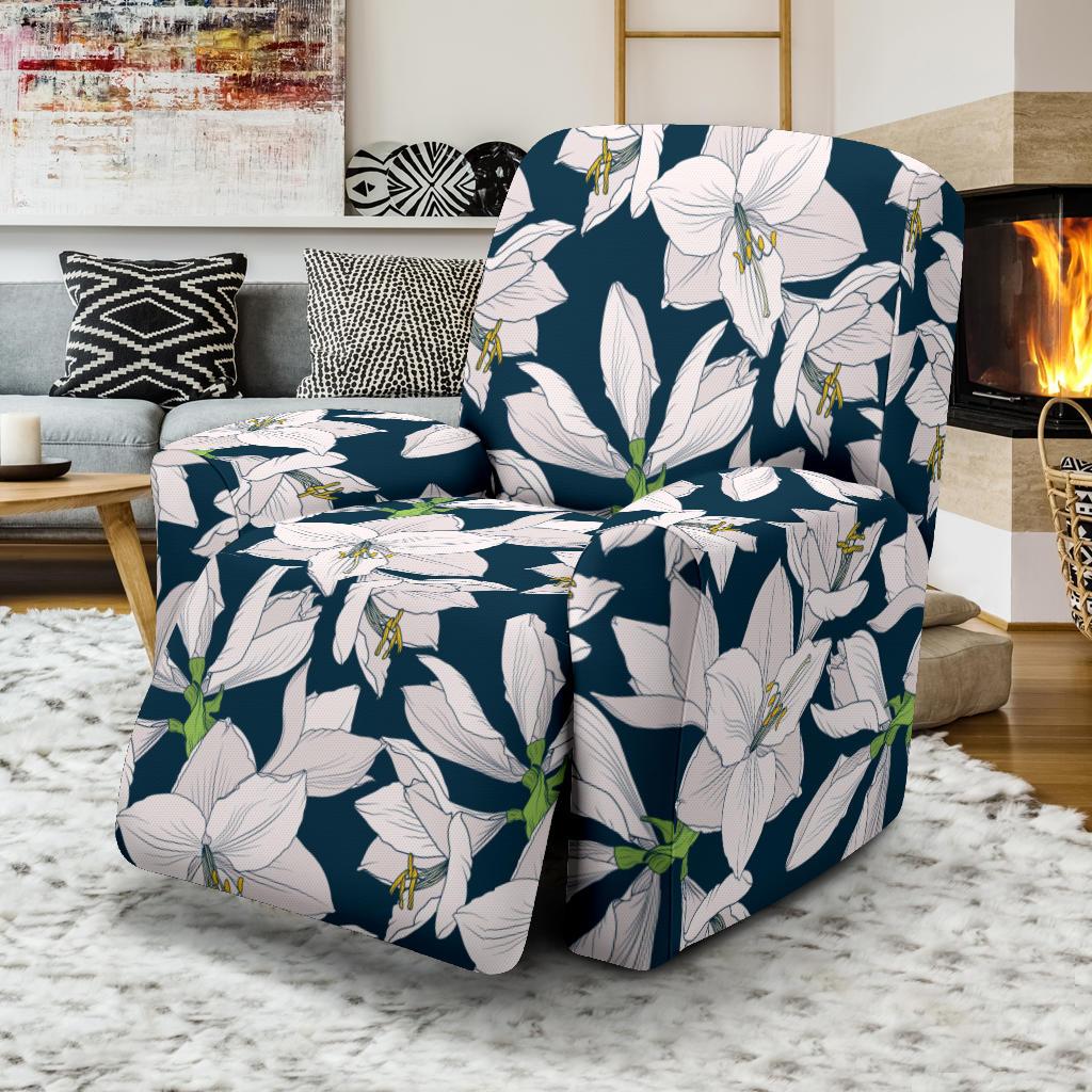 Amaryllis Pattern Print Design AL02 Recliner Slipcover-JORJUNE.COM