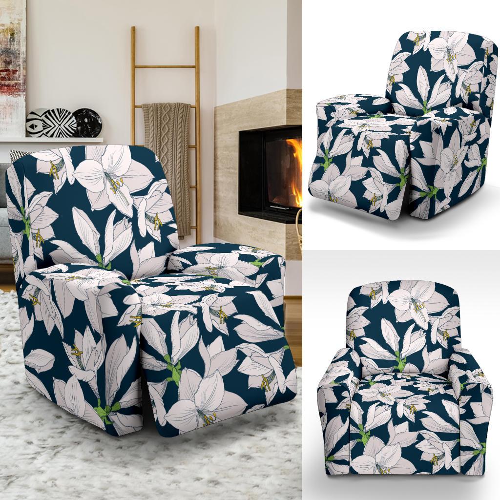 Amaryllis Pattern Print Design AL02 Recliner Slipcover-JORJUNE.COM