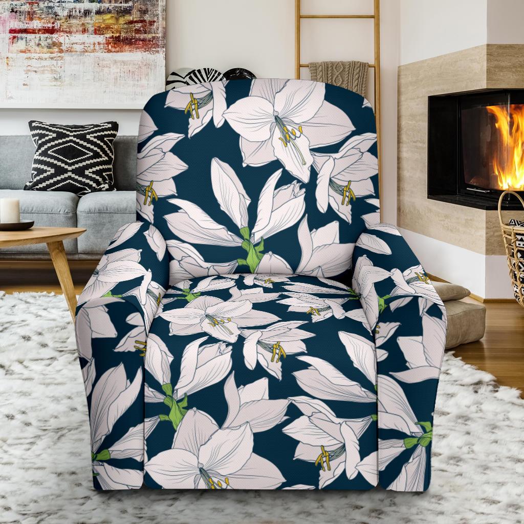 Amaryllis Pattern Print Design AL02 Recliner Slipcover-JORJUNE.COM