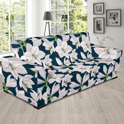 Amaryllis Pattern Print Design AL02 Sofa Slipcover-JORJUNE.COM