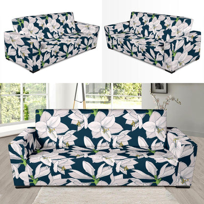 Amaryllis Pattern Print Design AL02 Sofa Slipcover-JORJUNE.COM