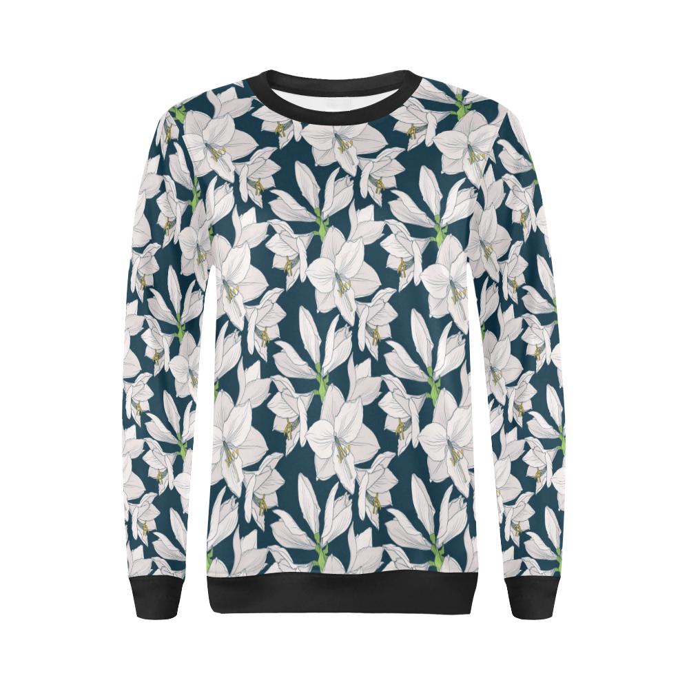 Amaryllis Pattern Print Design AL02 Women Long Sleeve Sweatshirt-JorJune