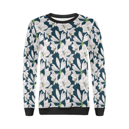 Amaryllis Pattern Print Design AL02 Women Long Sleeve Sweatshirt-JorJune