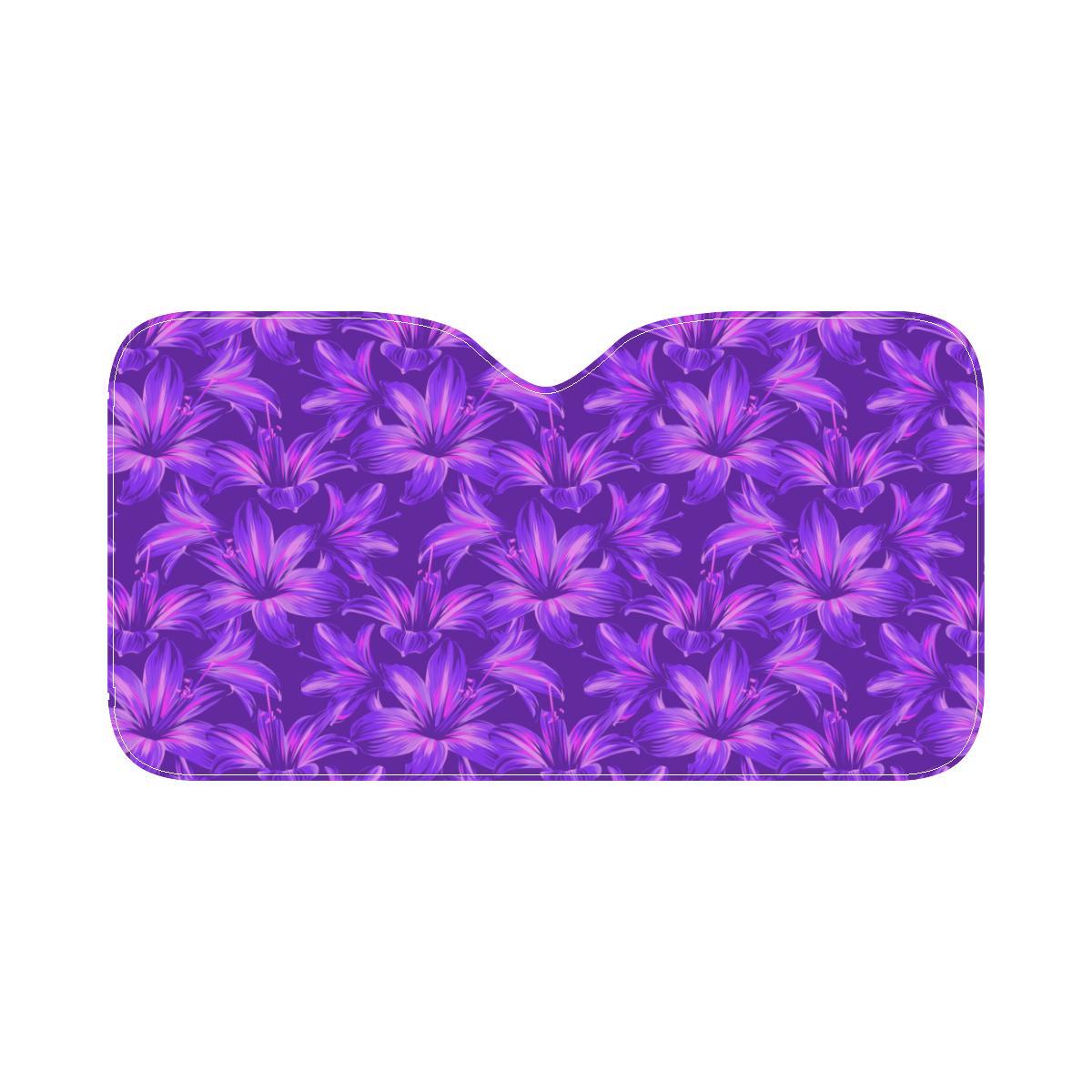 Amaryllis Pattern Print Design AL03 Car Sun Shade-JorJune