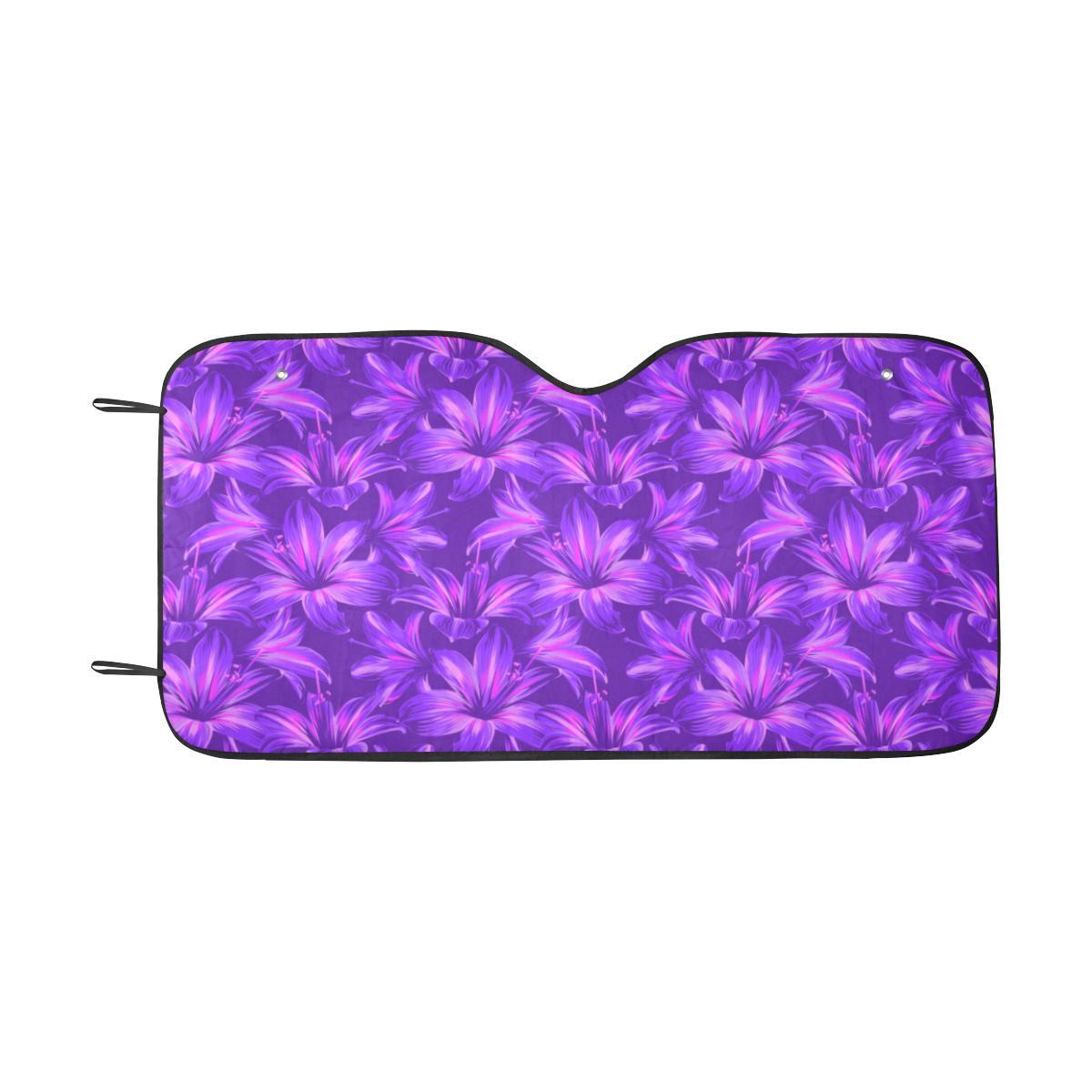 Amaryllis Pattern Print Design AL03 Car Sun Shade-JorJune