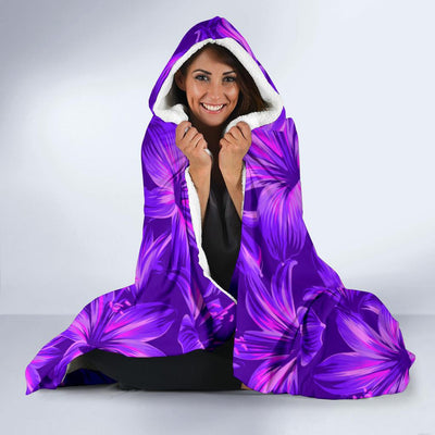 Amaryllis Pattern Print Design AL03 Hooded Blanket-JORJUNE.COM