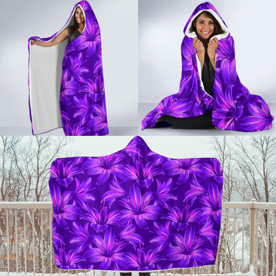 Amaryllis Pattern Print Design AL03 Hooded Blanket-JORJUNE.COM