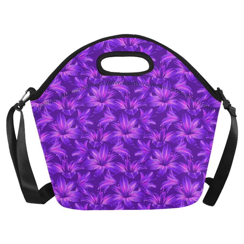 Amaryllis Pattern Print Design AL03 Neoprene Lunch Bag-JorJune