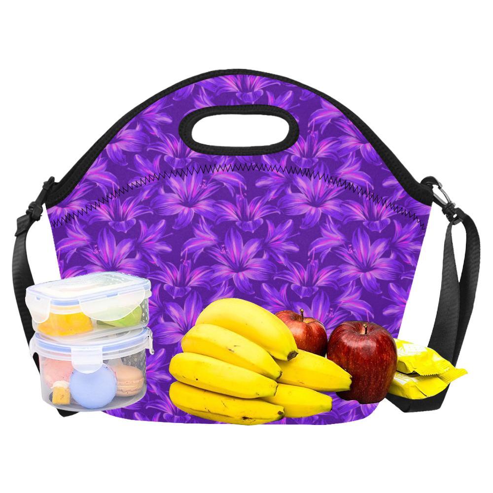 Amaryllis Pattern Print Design AL03 Neoprene Lunch Bag-JorJune