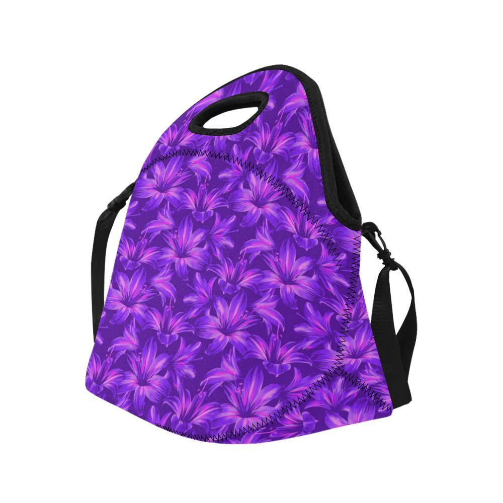 Amaryllis Pattern Print Design AL03 Neoprene Lunch Bag-JorJune