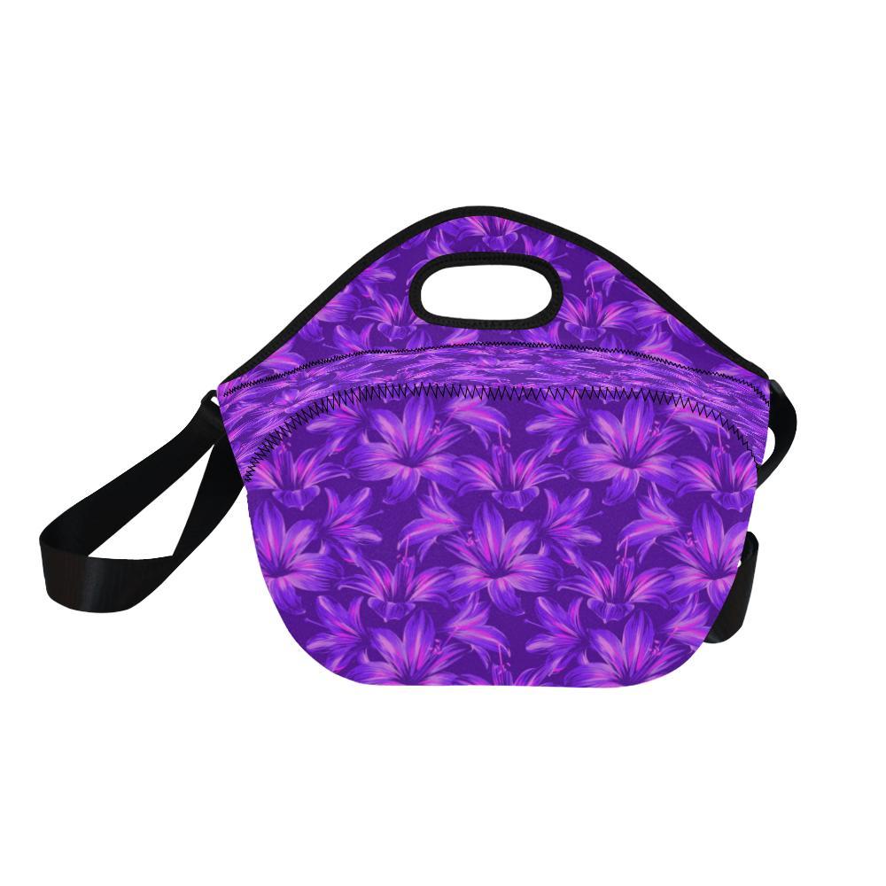 Amaryllis Pattern Print Design AL03 Neoprene Lunch Bag-JorJune