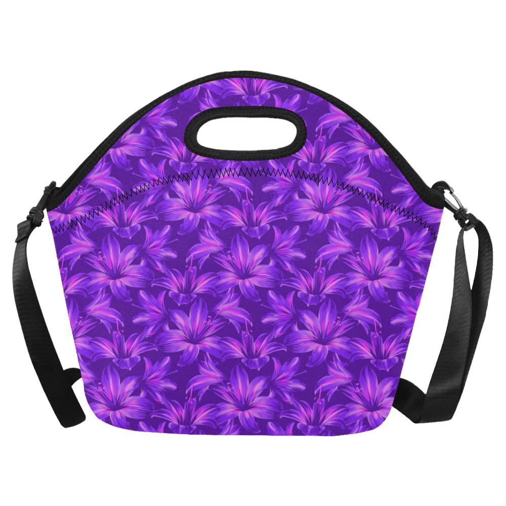 Amaryllis Pattern Print Design AL03 Neoprene Lunch Bag-JorJune