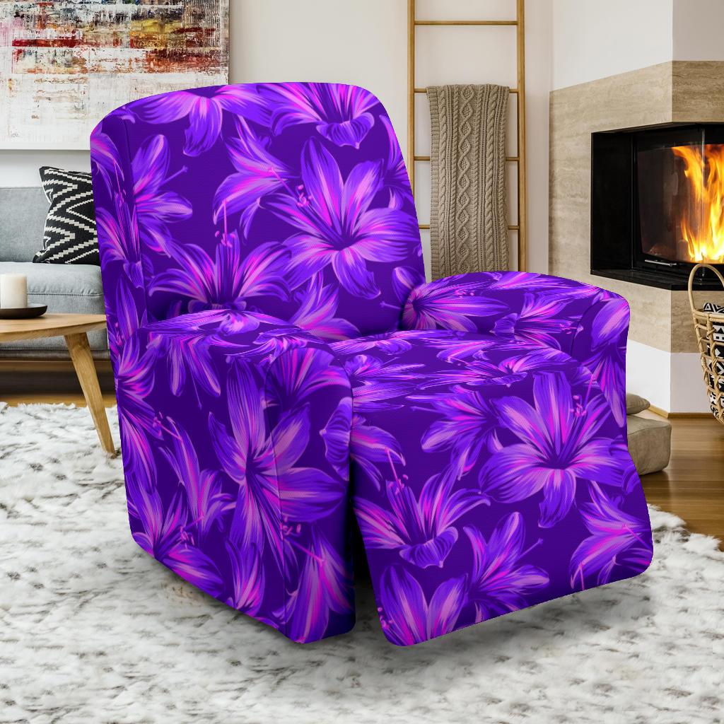 Amaryllis Pattern Print Design AL03 Recliner Slipcover-JORJUNE.COM