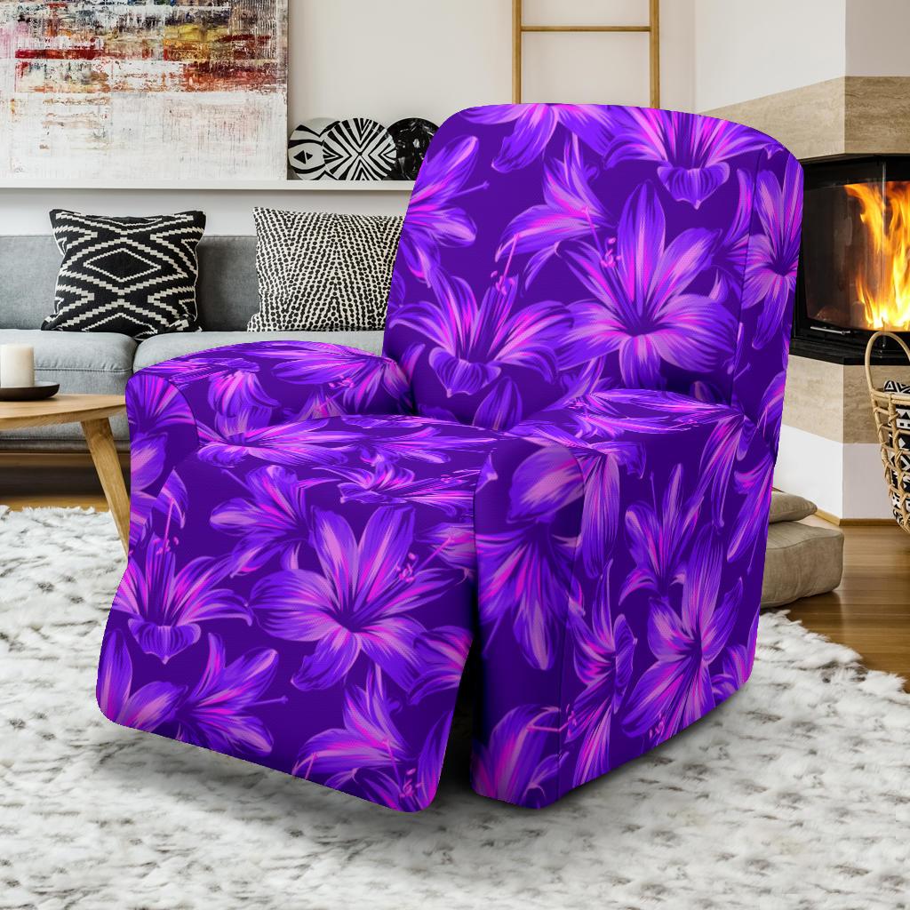 Amaryllis Pattern Print Design AL03 Recliner Slipcover-JORJUNE.COM