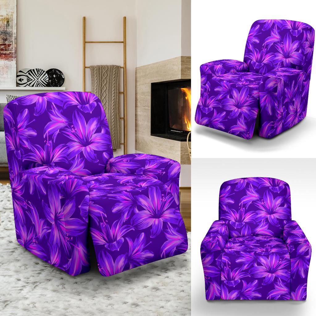 Amaryllis Pattern Print Design AL03 Recliner Slipcover-JORJUNE.COM