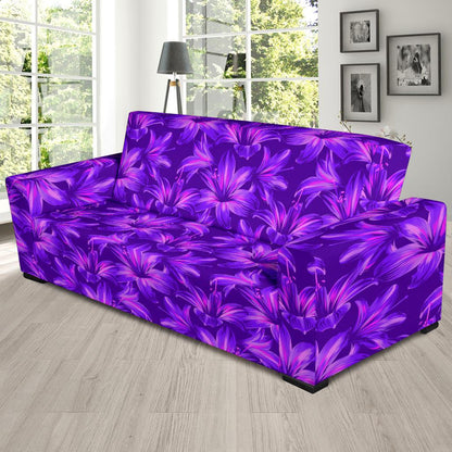 Amaryllis Pattern Print Design AL03 Sofa Slipcover-JORJUNE.COM