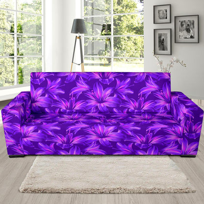 Amaryllis Pattern Print Design AL03 Sofa Slipcover-JORJUNE.COM