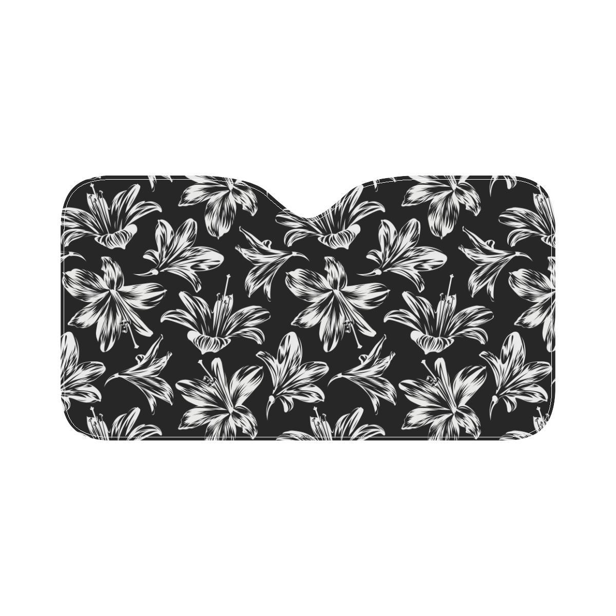 Amaryllis Pattern Print Design AL04 Car Sun Shade-JorJune