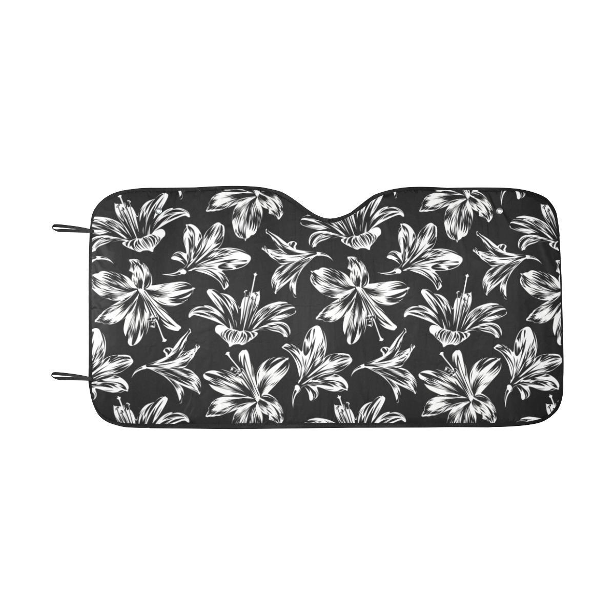 Amaryllis Pattern Print Design AL04 Car Sun Shade-JorJune