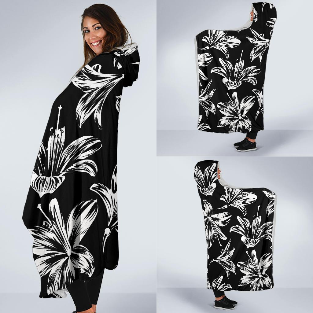 Amaryllis Pattern Print Design AL04 Hooded Blanket-JORJUNE.COM