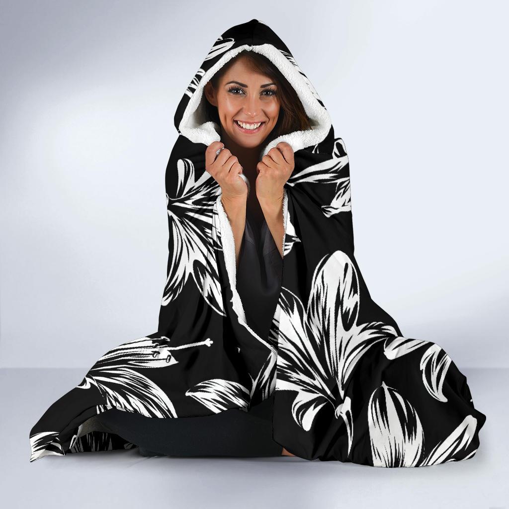 Amaryllis Pattern Print Design AL04 Hooded Blanket-JORJUNE.COM