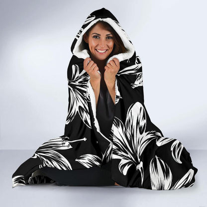 Amaryllis Pattern Print Design AL04 Hooded Blanket-JORJUNE.COM