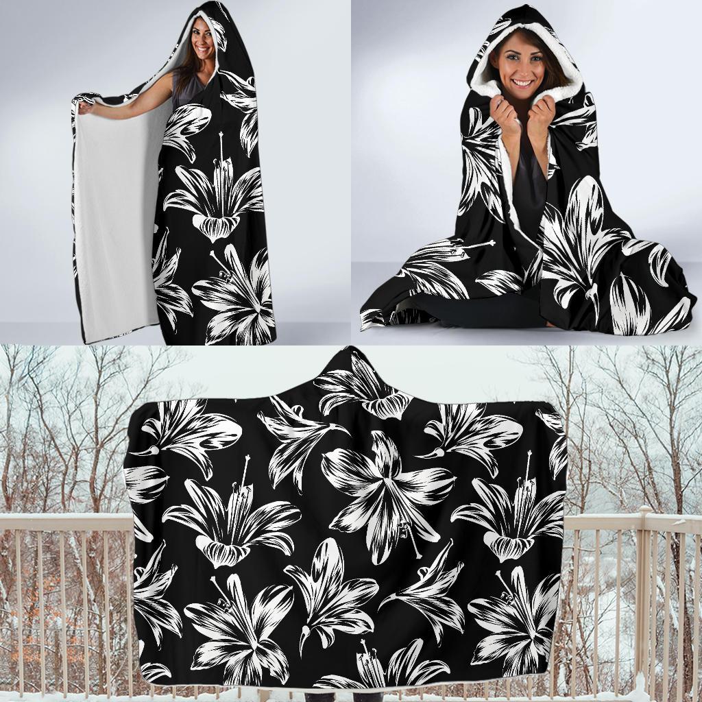 Amaryllis Pattern Print Design AL04 Hooded Blanket-JORJUNE.COM