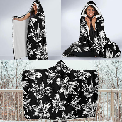 Amaryllis Pattern Print Design AL04 Hooded Blanket-JORJUNE.COM