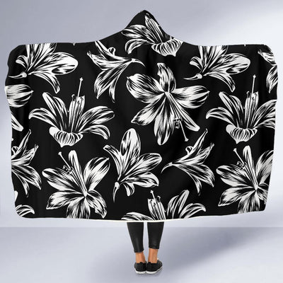 Amaryllis Pattern Print Design AL04 Hooded Blanket-JORJUNE.COM