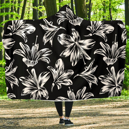 Amaryllis Pattern Print Design AL04 Hooded Blanket-JORJUNE.COM