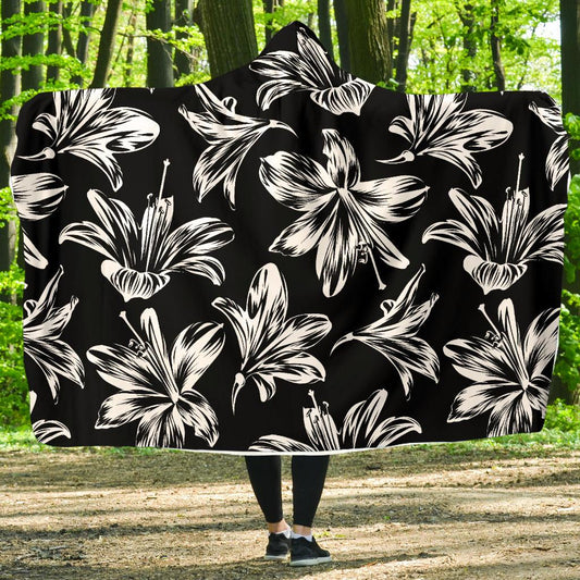 Amaryllis Pattern Print Design AL04 Hooded Blanket-JORJUNE.COM