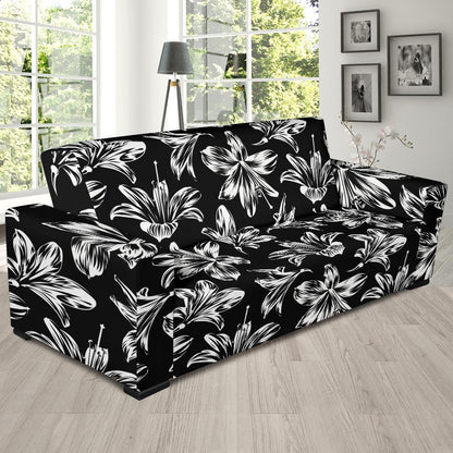 Amaryllis Pattern Print Design AL04 Sofa Slipcover-JORJUNE.COM