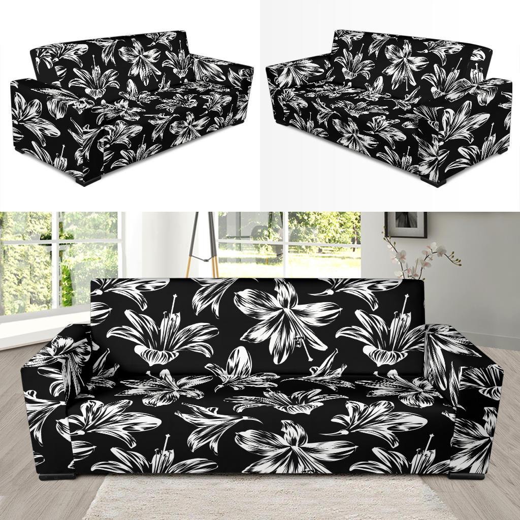 Amaryllis Pattern Print Design AL04 Sofa Slipcover-JORJUNE.COM