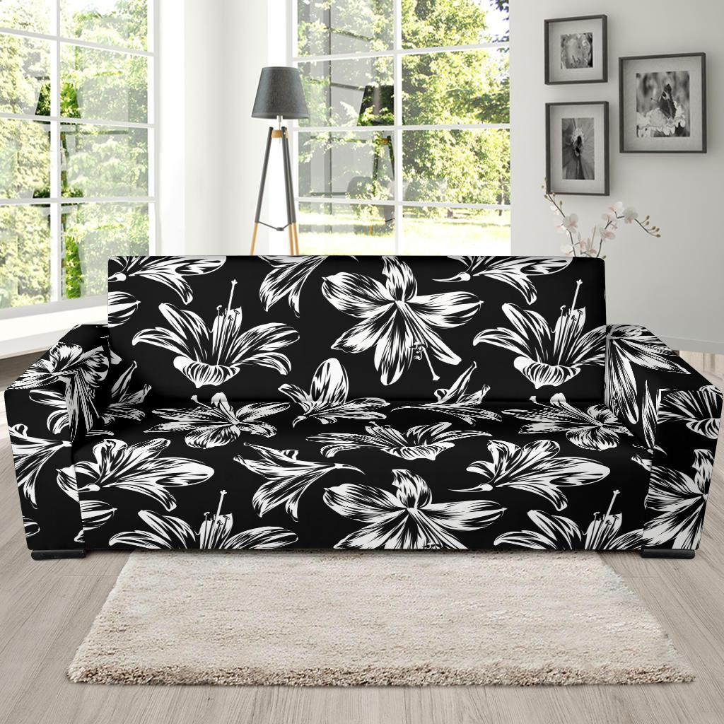 Amaryllis Pattern Print Design AL04 Sofa Slipcover-JORJUNE.COM