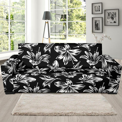 Amaryllis Pattern Print Design AL04 Sofa Slipcover-JORJUNE.COM