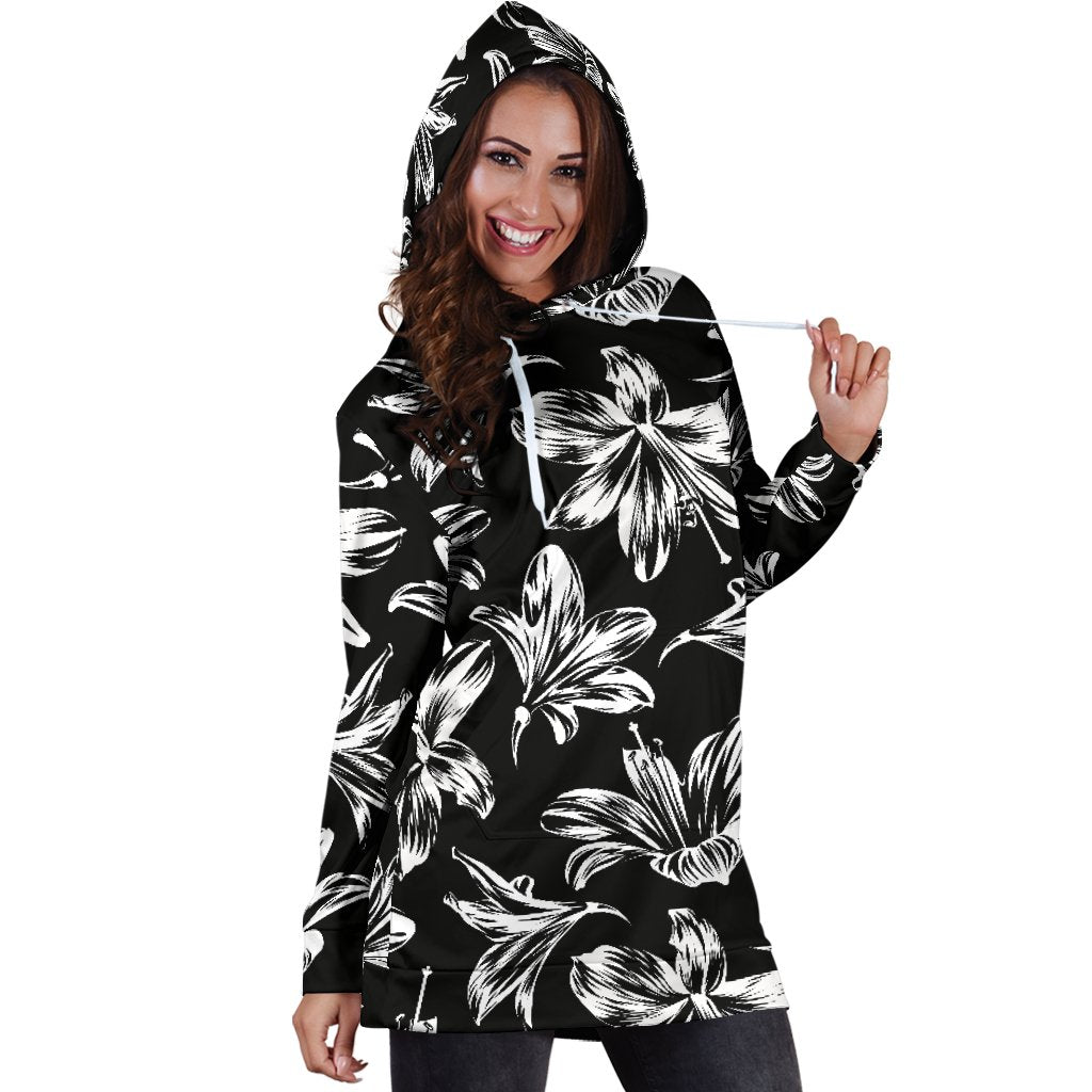 Amaryllis Pattern Print Design AL04 Women Hoodie Dress