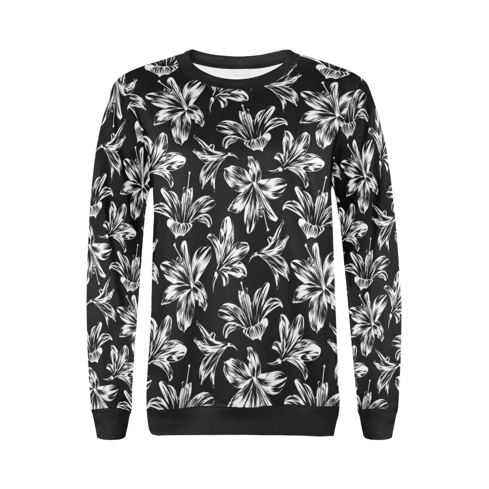 Amaryllis Pattern Print Design AL04 Women Long Sleeve Sweatshirt-JorJune
