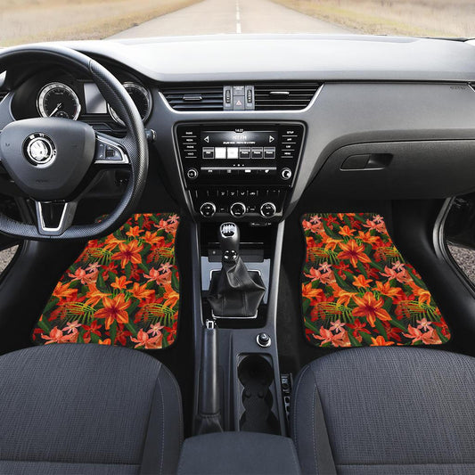 Amaryllis Pattern Print Design AL05 Car Floor Mats-JorJune