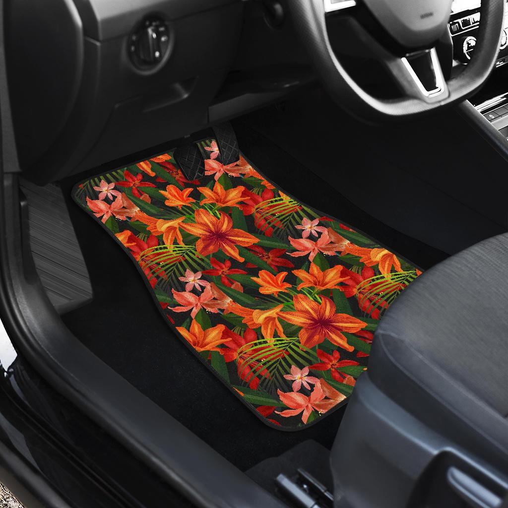 Amaryllis Pattern Print Design AL05 Car Floor Mats-JorJune
