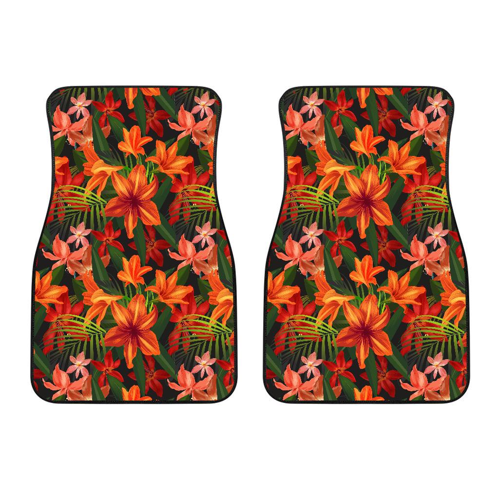 Amaryllis Pattern Print Design AL05 Car Floor Mats-JorJune