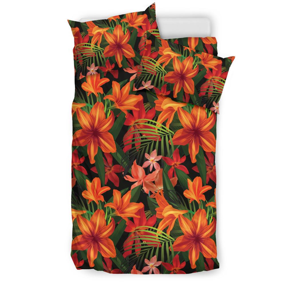 Amaryllis Pattern Print Design AL05 Duvet Cover Bedding Set-JORJUNE.COM
