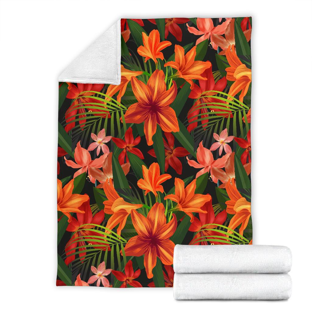 Amaryllis Pattern Print Design AL05 Fleece Blankete