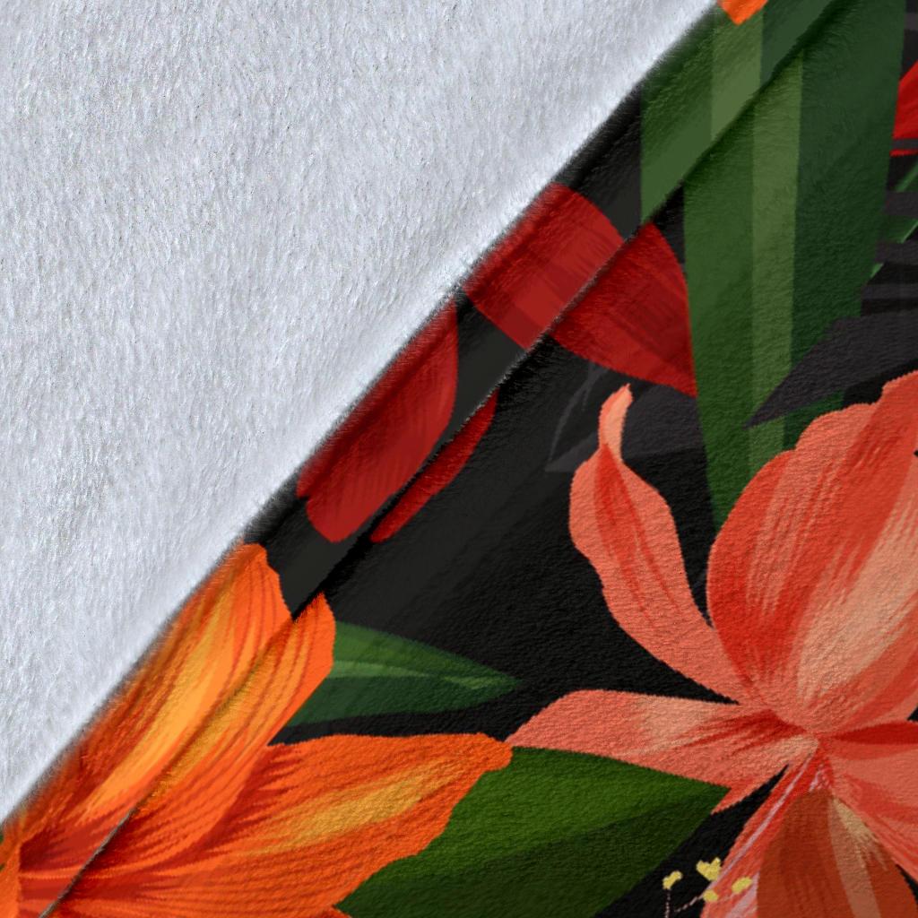 Amaryllis Pattern Print Design AL05 Fleece Blankete