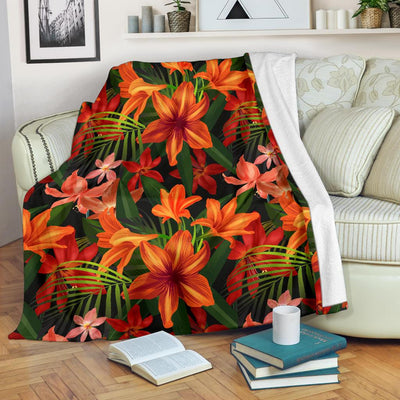 Amaryllis Pattern Print Design AL05 Fleece Blankete