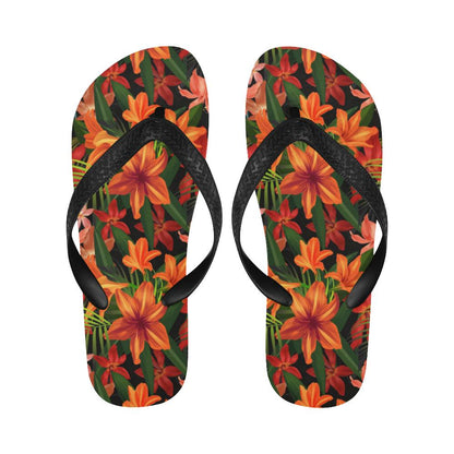 Amaryllis Pattern Print Design AL05 Flip Flops-JorJune