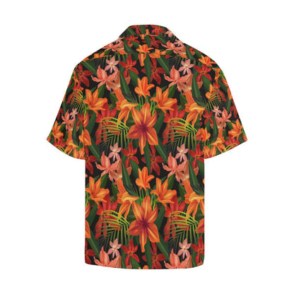 Amaryllis Pattern Print Design AL05 Men Hawaiian Shirt-JorJune