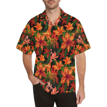 Amaryllis Pattern Print Design AL05 Men Hawaiian Shirt-JorJune