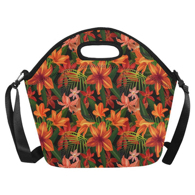 Amaryllis Pattern Print Design AL05 Neoprene Lunch Bag-JorJune