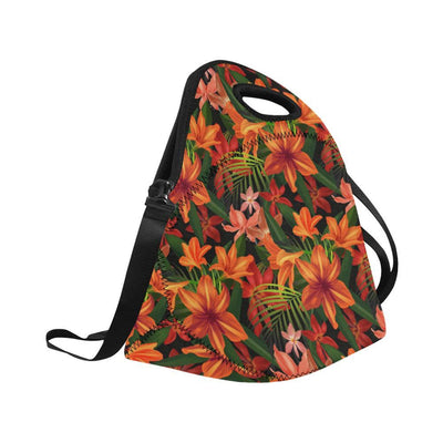 Amaryllis Pattern Print Design AL05 Neoprene Lunch Bag-JorJune